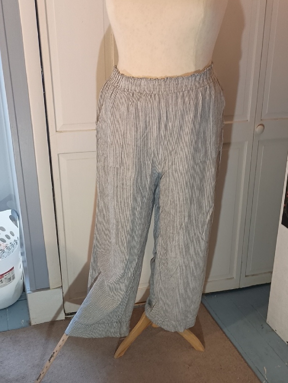 Time and Tru Striped Gray and White Pants